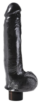VIBRADOR REALÍSTICO COM TESTÍCULOS KING COCK VIBRATING COCK 9” PRETO