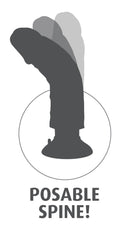 VIBRADOR REALÍSTICO COM TESTÍCULOS KING COCK VIBRATING COCK 9” PRETO