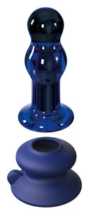 PLUG ANAL EM VIDRO COM VIBRAÇÃO ICICLES AZUL Nº83
