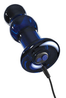 PLUG ANAL EM VIDRO COM VIBRAÇÃO ICICLES AZUL Nº83