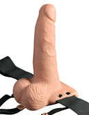 ARNÊS COM DILDO OCO COM VIBRAÇÃO USB 6" HOLLOW SQUIRTING STRAP-ON FETISH FANTASY SERIES