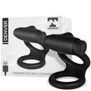 DOUBLE COCKRING WITH VIBRATING BULLET USB SILICONE BLACK