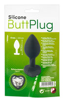 BUTT PLUG DE SILICONE COM BRILHANTE EM CORAÇÃO