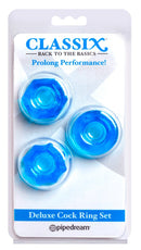 CONJUNTO DE ANÉIS PARA O PÉNIS EM AZUL