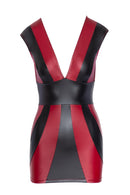 MINI VESTIDO VERMELHO/ PRETO VINIL