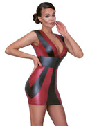 MINI VESTIDO VERMELHO/ PRETO VINIL