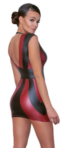 MINI VESTIDO VERMELHO/ PRETO VINIL