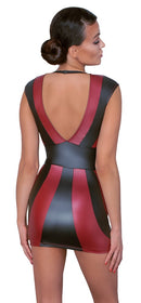 MINI VESTIDO VERMELHO/ PRETO VINIL