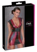 MINI VESTIDO VERMELHO/ PRETO VINIL