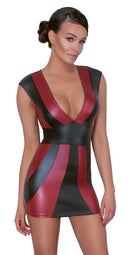 MINI VESTIDO VERMELHO/ PRETO VINIL