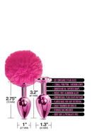 CONJUNTO DE PLUGS METÁLICOS COM POMPOM E JÓIA