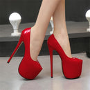 SAPATO DE SALTO ALTO 17CM BRILHANTE VERMELHO