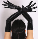 LUVAS PVC BRILHANTE PRETAS LONGAS