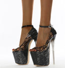 SANDÁLIAS DE SALTO ALTO 19,5 CM EM COR PRETO DIOR