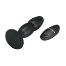 ANAL PLUG PRETO COM VIBRAÇÃO E ROTAÇÃO COM COMANDO E CARREGADOR USB