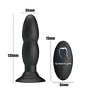 ANAL PLUG PRETO COM VIBRAÇÃO E ROTAÇÃO COM COMANDO E CARREGADOR USB