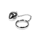 ANEL PARA O PENIS COM PLUG ANAL EM AÇO INOXIDÁVEL 40MM