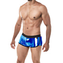 BOXER ATLÉTICO PROVOCATIVO BRILHANTE EM AZUL