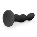 BUTT PLUG SILICONE RIBBED PRETO