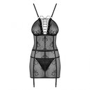 CAMISA DE NOITE E TANGA BASITTA OBSESSIVE PRETA