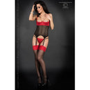 CORPETE COM TANGA CR-3787 PRETO E VERMELHO