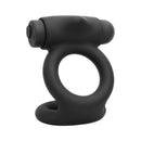 DOUBLE COCKRING WITH VIBRATING BULLET USB SILICONE BLACK