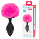 PLUG ANAL DE SILICONE HAPPY RABBIT COM POMPOM ROSA