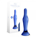 DILDO EM VIDRO FLASK CHRYSTALINO AZUL