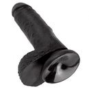 DILDO REALÍSTICO COM TESTÍCULOS KING COCK 7” PRETO
