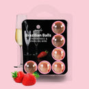 BOLINHAS BRASILEIRAS COM AROMA A MORANGO CHAMPANHE 6 x 4GR