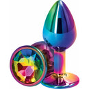 PLUG ANAL MULTICOLOR COM PEDRA COLORIDA