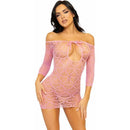 MINI VESTIDO EM REDE CORAÇÕES TAM. ÚNICO