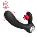 VIBRADOR DE AQUECIMENTO COM ESTIMULADOR DE CLITÓRIS TRIPLO LÍNGUA USB