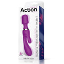 VIBRADOR COM ESTIMULADOR CLITORIANO E MASSAJADOR RECARREGÁVEL INTOYOU DOUBLE ACTION N. 15 ROXO
