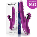 VIBRADOR TRIPLA FUNÇÃO COM ESTIMULADOR CLITORIANO RECARREGÁVEL