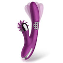 VIBRADOR COM ESTIMULADOR CLITORIANO RECARREGÁVEL COM ESFERAS GIRATÓRIAS 360º