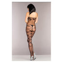 CATSUIT PRETO FLORAL