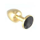 PLUG ANAL DE AÇO INOXIDÁVEL DOURADO COM BRILHANTE