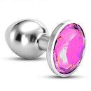 PLUG ANAL METÁLICO DA CRUSHIOUS COM PEDRA ROSA
