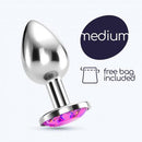 PLUG ANAL METÁLICO DA CRUSHIOUS COM PEDRA ROSA