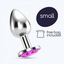PLUG ANAL METÁLICO DA CRUSHIOUS COM PEDRA ROSA