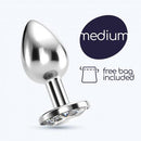 PLUG ANAL METÁLICO DA CRUSHIOUS COM PEDRA TRANSPARENTE