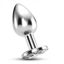 PLUG ANAL METÁLICO DA CRUSHIOUS COM PEDRA TRANSPARENTE