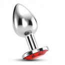 PLUG ANAL METÁLICO DA CRUSHIOUS COM PEDRA VERMELHA