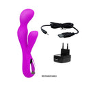 VIBRADOR IMPLUSE COM ESTIMULADOR CLITORIANO RECARREGÁVEL ROXO