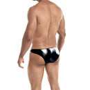 CUECA PROVOCANTE DE CORTE BAIXO BRILHANTE EM PRETO