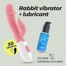 VIBRADOR COM ESTIMULADOR DE CLITÓRIS MOCHI E LUBRIFICANTE À BASE DE ÁGUA INCLUÍDO CRUSHIOUS