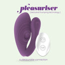 VIBRADOR RECARREGÁVEL COM COMANDO PLEASURISER E OFERTA DE LUBRIFICANTE À BASE DE ÁGUA CRUSHIOUS