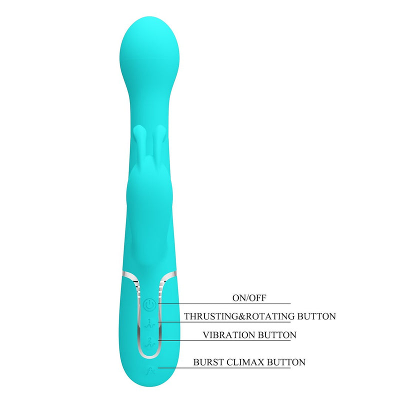 VIBRADOR PRETTYLOVE DEJON COM BOLAS DE IMPULSO E ROTAÇÃO USB