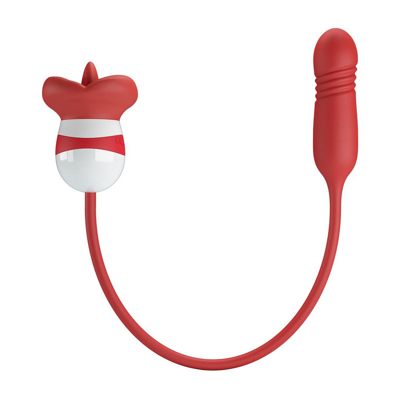 ASHLYNN ESTIMULADOR CLITORIS DE LÍNGUA E UM  MINI PÉNIS COM VIBRAÇÃO USB